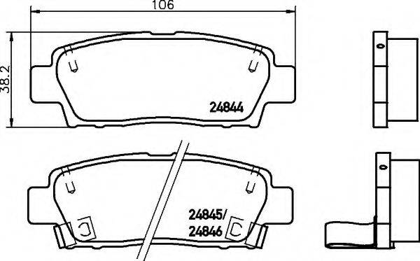 TOYOTA 04466-07010 Комплект гальмівних колодок, дискове гальмо