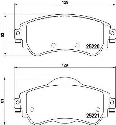 HELLA 8DB355015931 Комплект гальмівних колодок, дискове гальмо