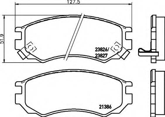 HELLA 8DB355017061 Комплект гальмівних колодок, дискове гальмо