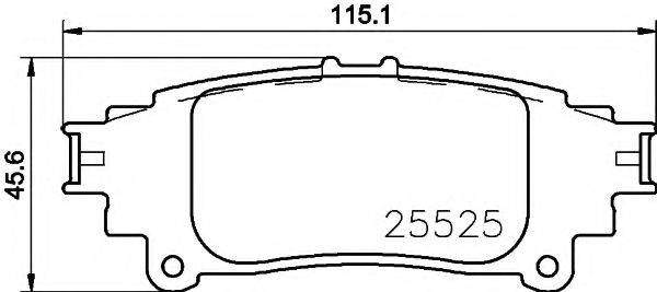 TOYOTA 0446647050 Комплект гальмівних колодок, дискове гальмо