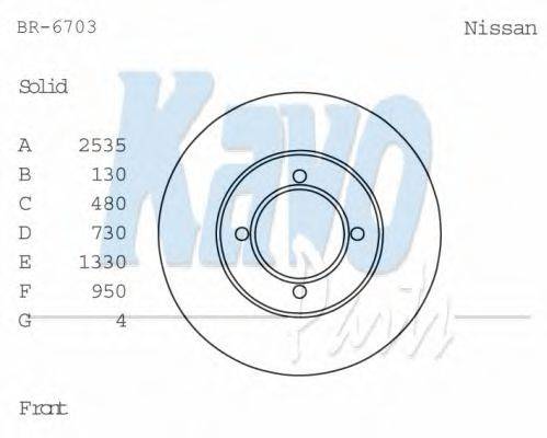 KAVO PARTS BR6703 гальмівний диск