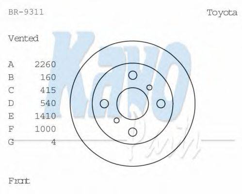 KAVO PARTS BR9311 гальмівний диск