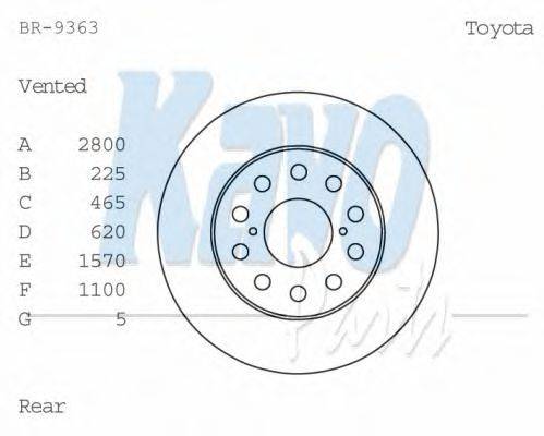 KAVO PARTS BR9363 гальмівний диск