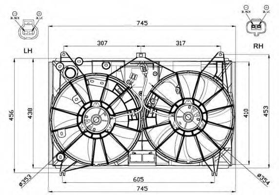 LEXUS 1636338080 Вентилятор, охолодження двигуна