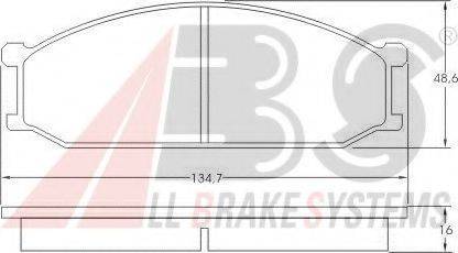 A.B.S. 36454 Комплект гальмівних колодок, дискове гальмо