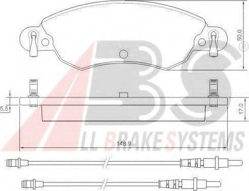 A.B.S. 37278OE Комплект гальмівних колодок, дискове гальмо