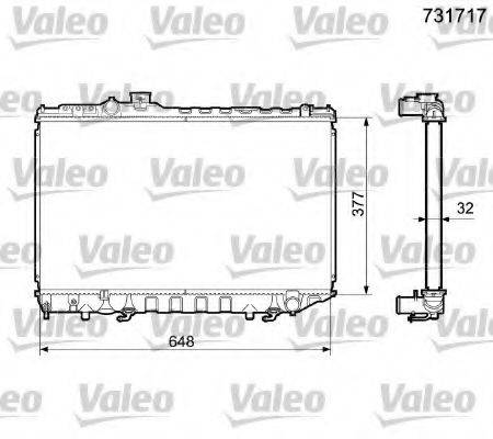 TOYOTA 1640042121 Радіатор, охолодження двигуна; Радіатор, Тяговий акумулятор