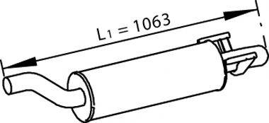 DINEX 56351 Середній глушник вихлопних газів