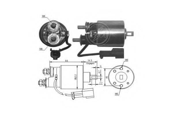 HITACHI 211447612 Тягове реле, стартер