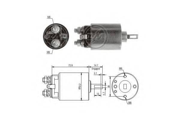 NISSAN 23343-83W00 Тягове реле, стартер