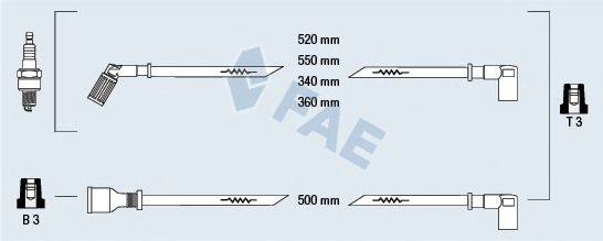 FAE 85780 Комплект дротів запалювання