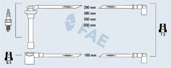 NISSAN 22450-70J26 Комплект дротів запалювання