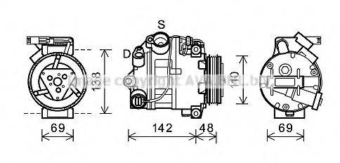 AVA QUALITY COOLING BWAK443 Компресор, кондиціонер