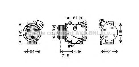 AVA QUALITY COOLING HDK235 Компресор, кондиціонер