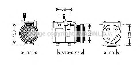 AVA QUALITY COOLING HYAK198 Компресор, кондиціонер