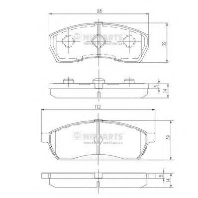 NIPPARTS J3607011 Комплект гальмівних колодок, дискове гальмо