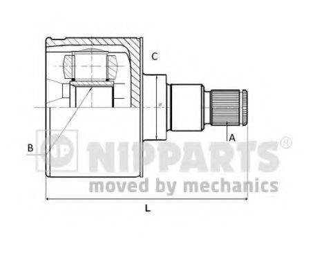 NIPPARTS N2837003 Шарнірний комплект, приводний вал