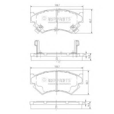 NIPPARTS J3607007 Комплект гальмівних колодок, дискове гальмо