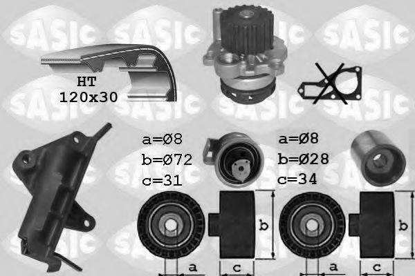 SASIC 3906019 Водяний насос + комплект зубчастого ременя