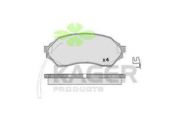 KAGER 350569 Комплект гальмівних колодок, дискове гальмо