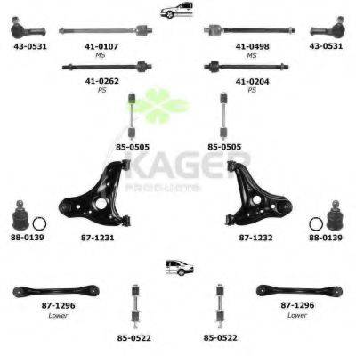 KAGER 800397 Підвіска колеса