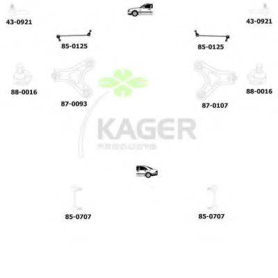 KAGER 801152 Підвіска колеса