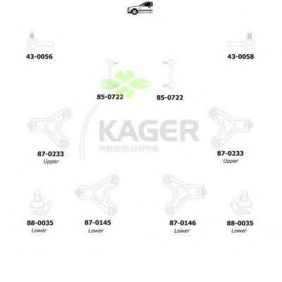 KAGER 801274 Підвіска колеса