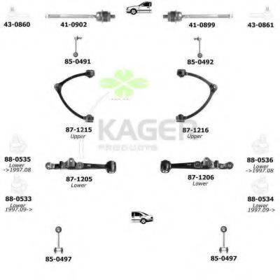 KAGER 801290 Підвіска колеса