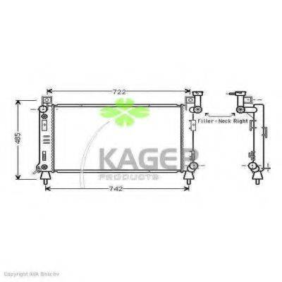KAGER 310212 Радіатор, охолодження двигуна