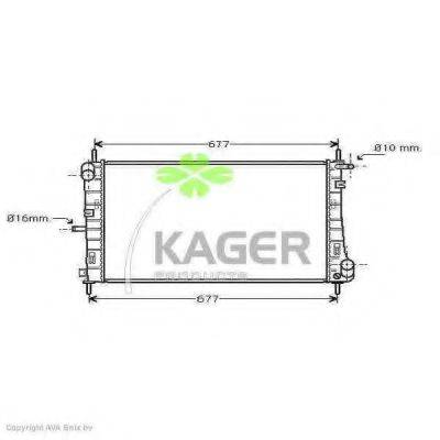 KAGER 310366 Радіатор, охолодження двигуна