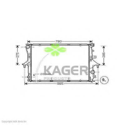 KAGER 313379 Радіатор, охолодження двигуна