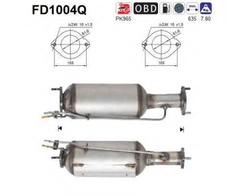 AS FD1004Q Саджовий/частковий фільтр, система вихлопу ОГ