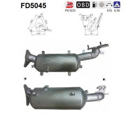 AS FD5045 Саджовий/частковий фільтр, система вихлопу ОГ