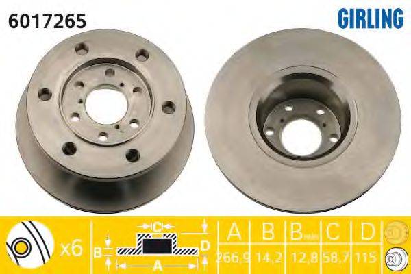 GIRLING 6017265 гальмівний диск