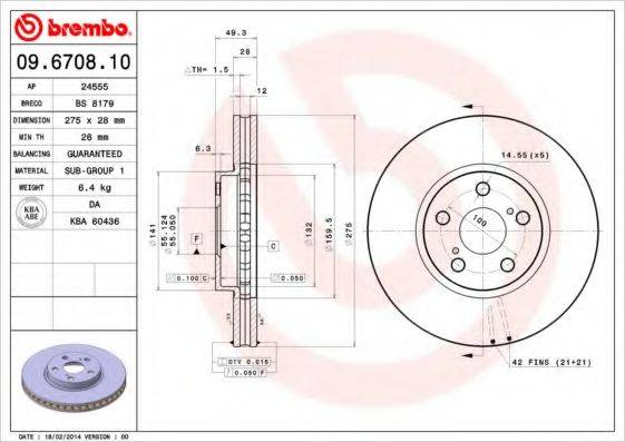 BRECO BS8179 гальмівний диск