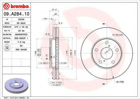 BRECO BS8635 гальмівний диск