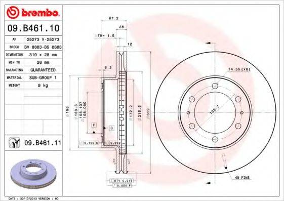 BRECO BS8883 гальмівний диск