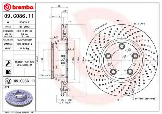 BRECO BV9013 гальмівний диск