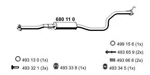 ERNST 680110 Середній глушник вихлопних газів