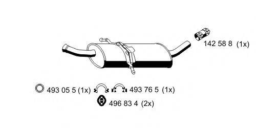 ERNST 350006 Середній глушник вихлопних газів