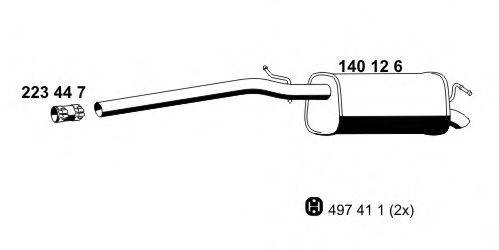 ERNST 140126 Глушник вихлопних газів кінцевий