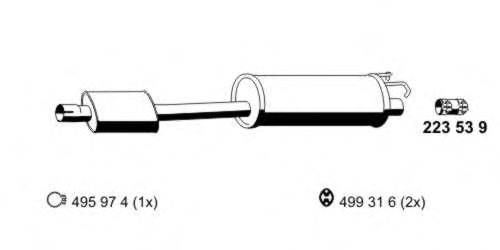 FORD 1 485 463 Середній глушник вихлопних газів