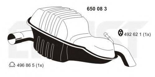 ERNST 650083 Глушник вихлопних газів кінцевий