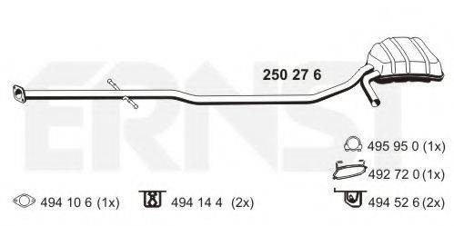 ERNST 250276 Глушник вихлопних газів кінцевий