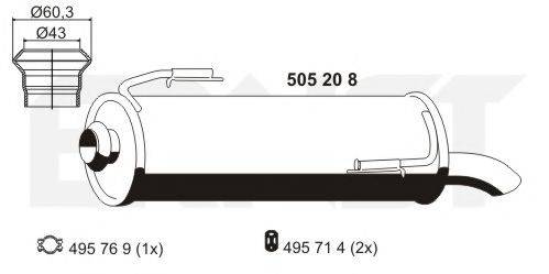 ERNST 505208 Глушник вихлопних газів кінцевий