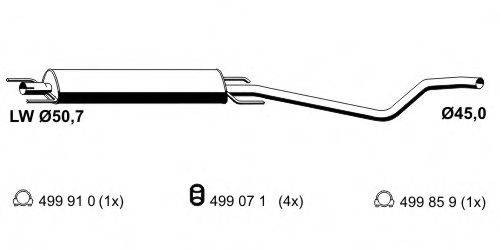 ERNST 054263 Середній глушник вихлопних газів