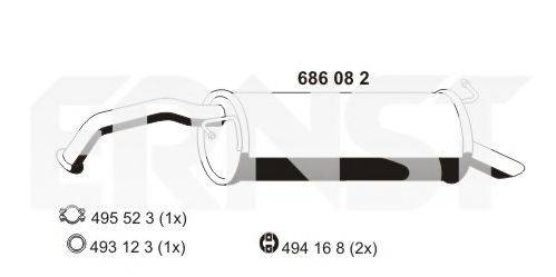 ERNST 686082 Глушник вихлопних газів кінцевий