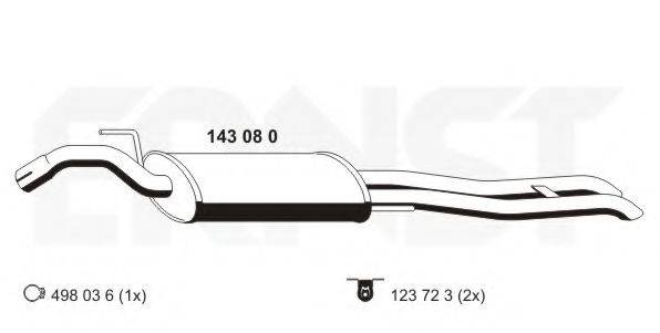 ERNST 143080 Глушник вихлопних газів кінцевий