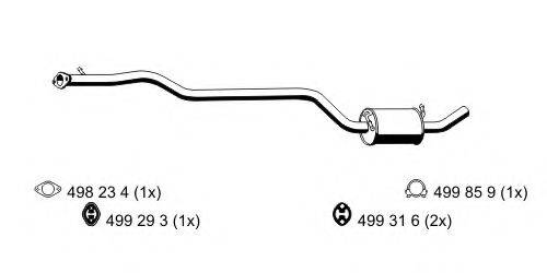 ERNST 310093 Середній глушник вихлопних газів