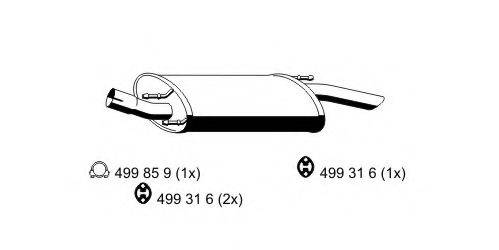 ERNST 311236 Глушник вихлопних газів кінцевий
